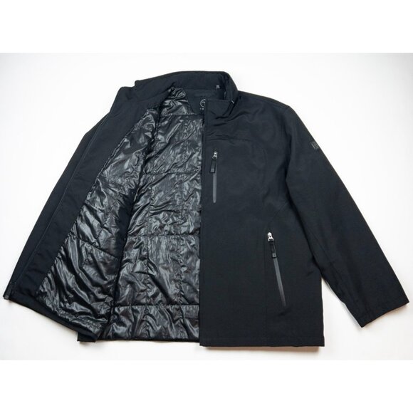 Tumi T-Tech Jacket Mens 3XL Insulated Full Zip Hooded Pockets Solid Black Travel